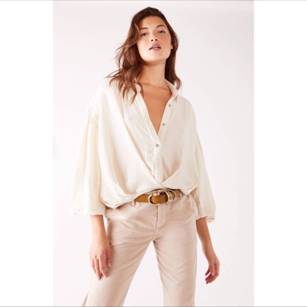 FREE PEOPLE Rockaway Solid Blouse - XS